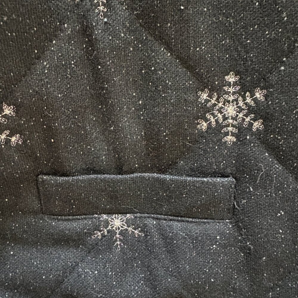 Talbots Snowflake Zip Vest – Size Small – Wool Blend – Winter Chic - Picture 6 of 7